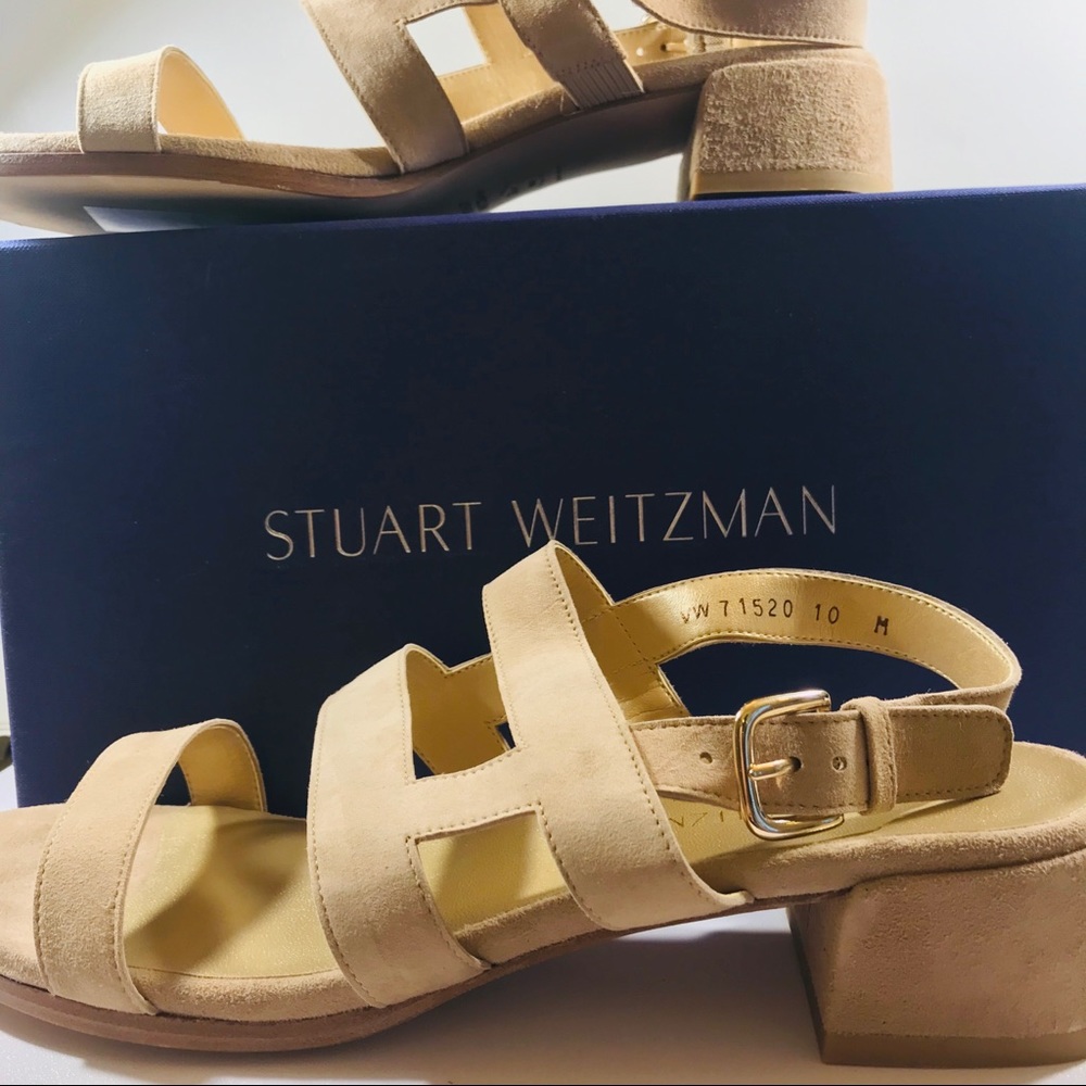 Stuart Weitzman Barrio Sandals Cashew Suede New!
